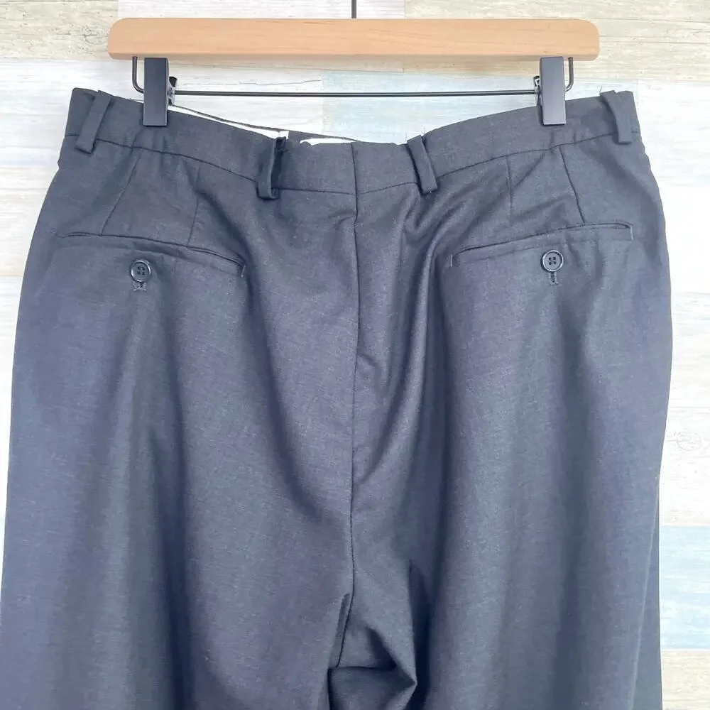 Samuelsohn Wool Beckett Super 150s Suit Charcoal Gray Mens 42 Jacket 36 Pants